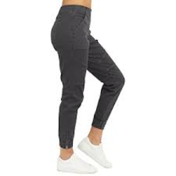 SPANX Women's Washed Black Stretch Twill Jogger Pant Size L NWOT NEW - Picture 1 of 13